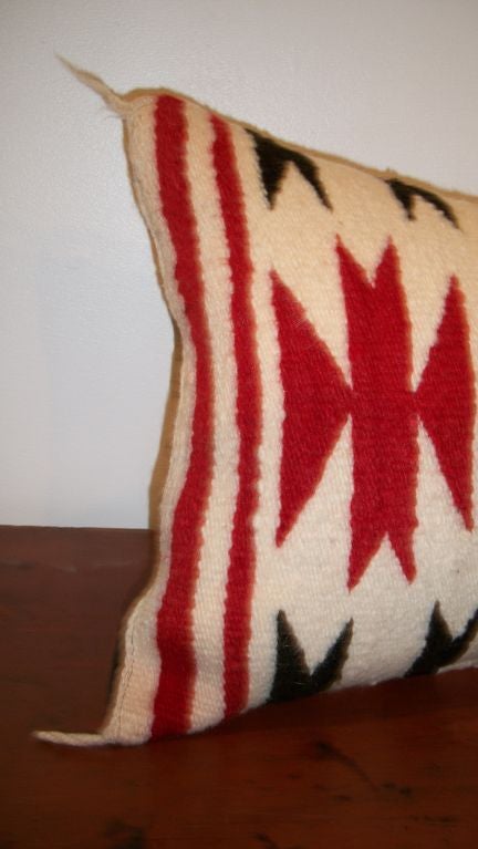NavajoWeavingBolsterPillow1935RedGreyBlackAnd NavajoWeavingBolsterPillow1935RedGreyBlackAnd