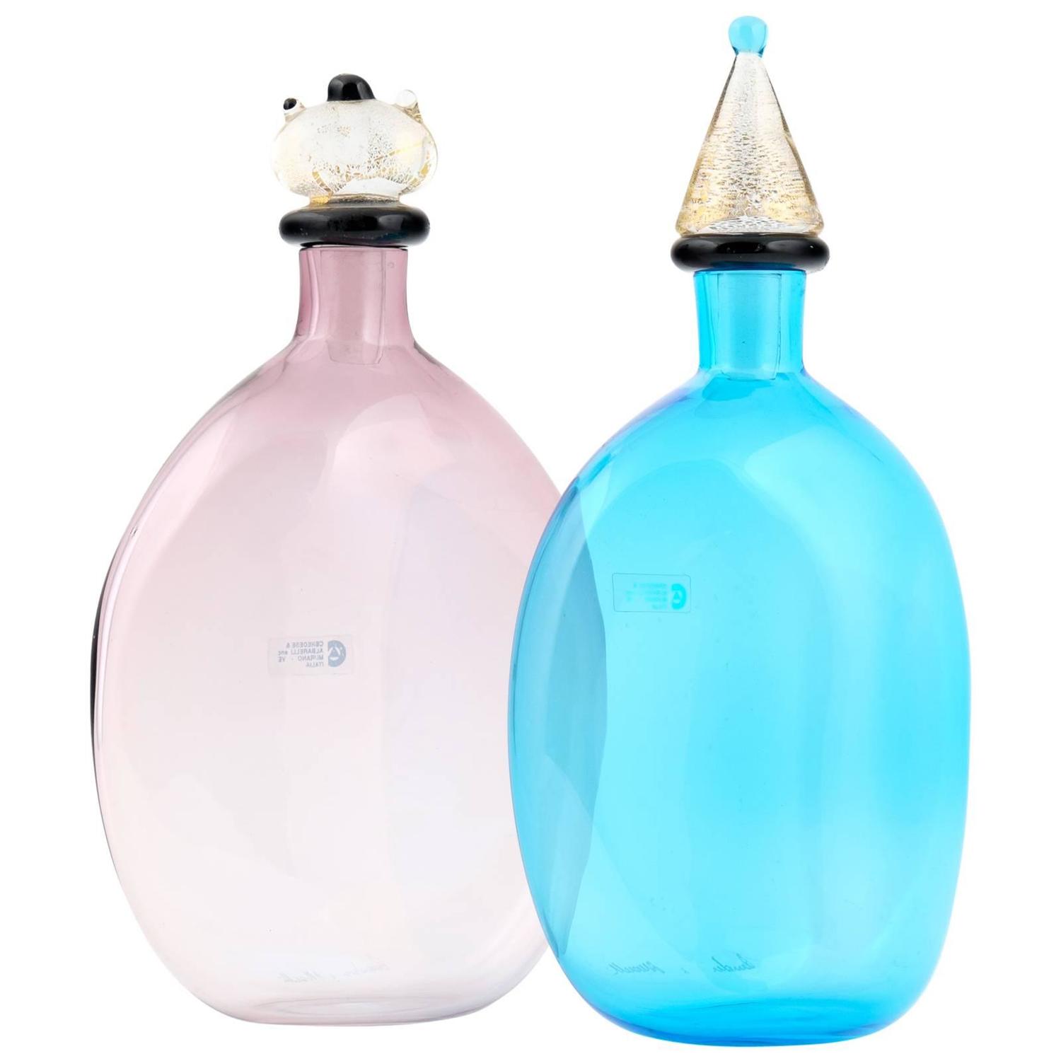 Cenedese & Albarelli Murano glass bottles, 1960s
