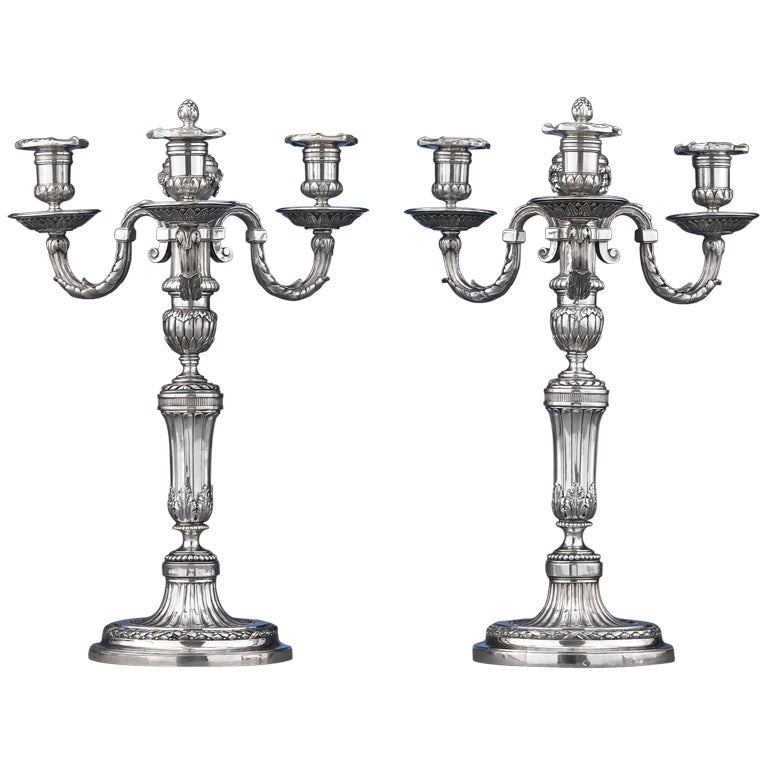 Louis XVI silver candelabra, 1779