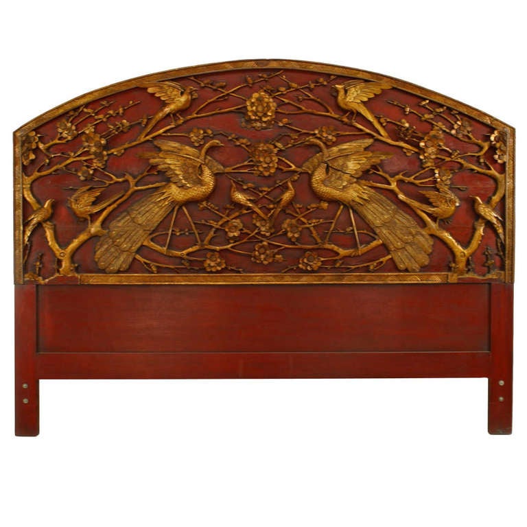 19th C Chinese Red And Gilt Lacquered King Sized 19th C Chinese Red And Gilt Lacquered King Sized