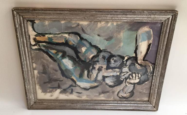 Abbott Pattison Oil On Paper Nude 1950 At 1stDibs