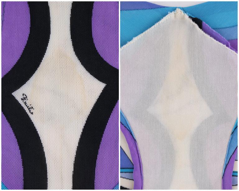 Emilio Pucci C S Blue Signature Print Two Piece Bikini Bathing Swimsuit At Stdibs Pucci
