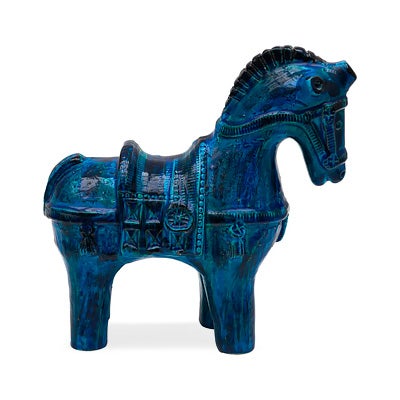 Aldo Londi for Bitossi Rimini-Blue-Glazed Horse, 1960s