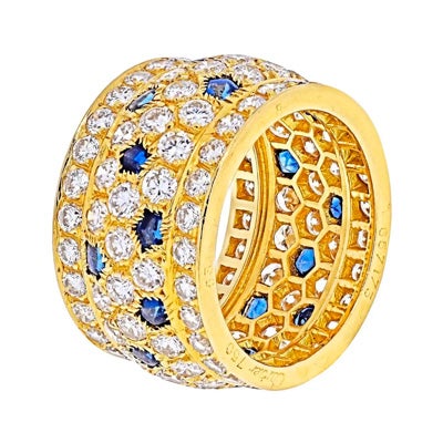 Cartier Nigeria Diamond and Sapphire Ring, 20th Century