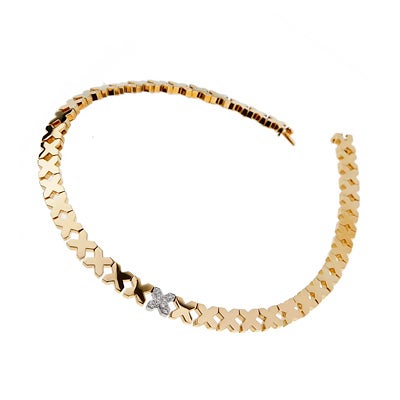 Tiffany & Co. Gold- and Diamond-X Choker Necklace, 1980s