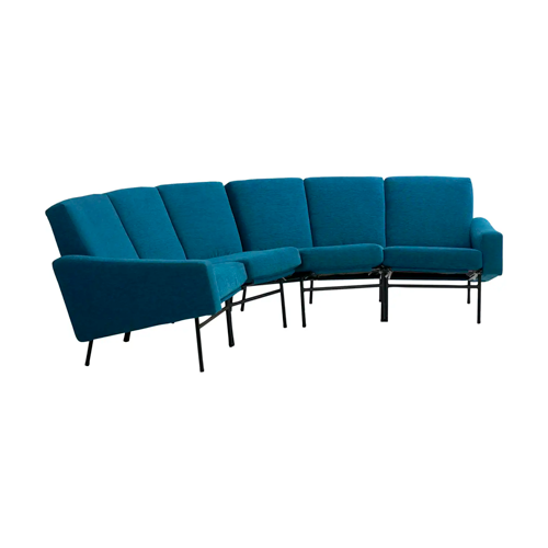Pierre Guariche Blue-Upholstered Model L-10 Sofa, 1960s