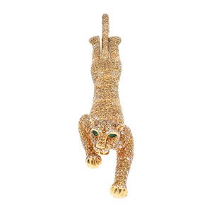 Cartier Yellow-, Cognac- and White-Diamond Panthère Brooch, 2010