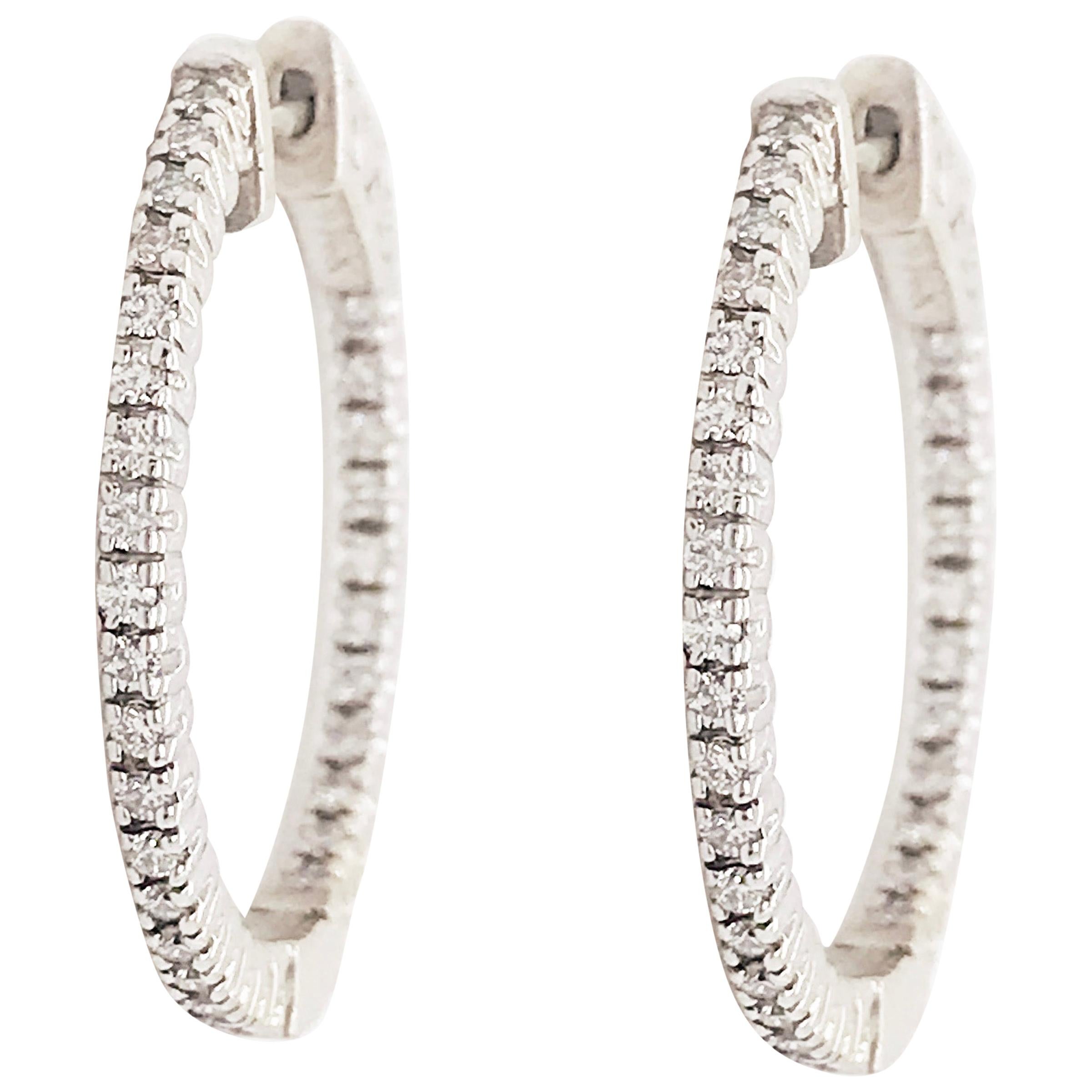 Roberto Coin Small Hoop Earrings With Diamond At Stdibs Roberto Coin