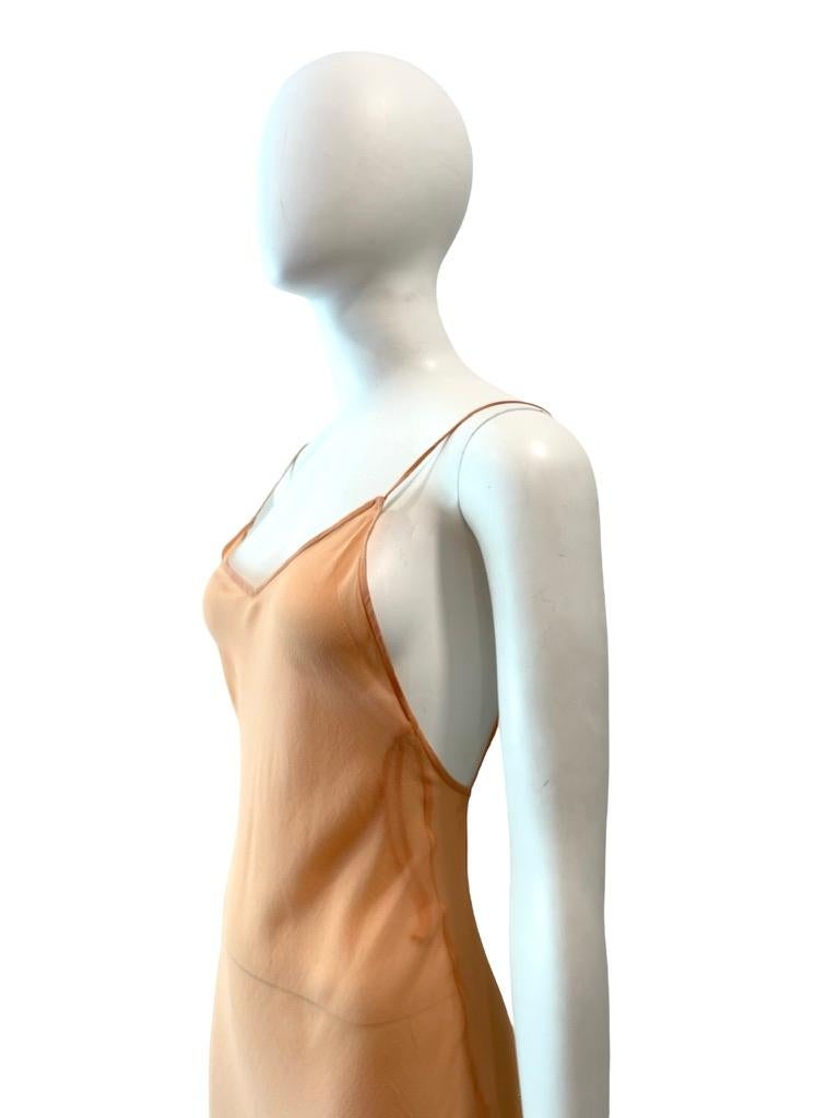 S S 1997 Dolce And Gabbana Sheer Peachy Nude Silk Slip Dress 42 At 1stDibs