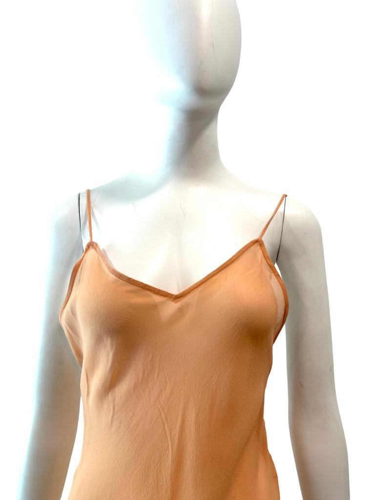 S S 1997 Dolce And Gabbana Sheer Peachy Nude Silk Slip Dress 42 At 1stDibs