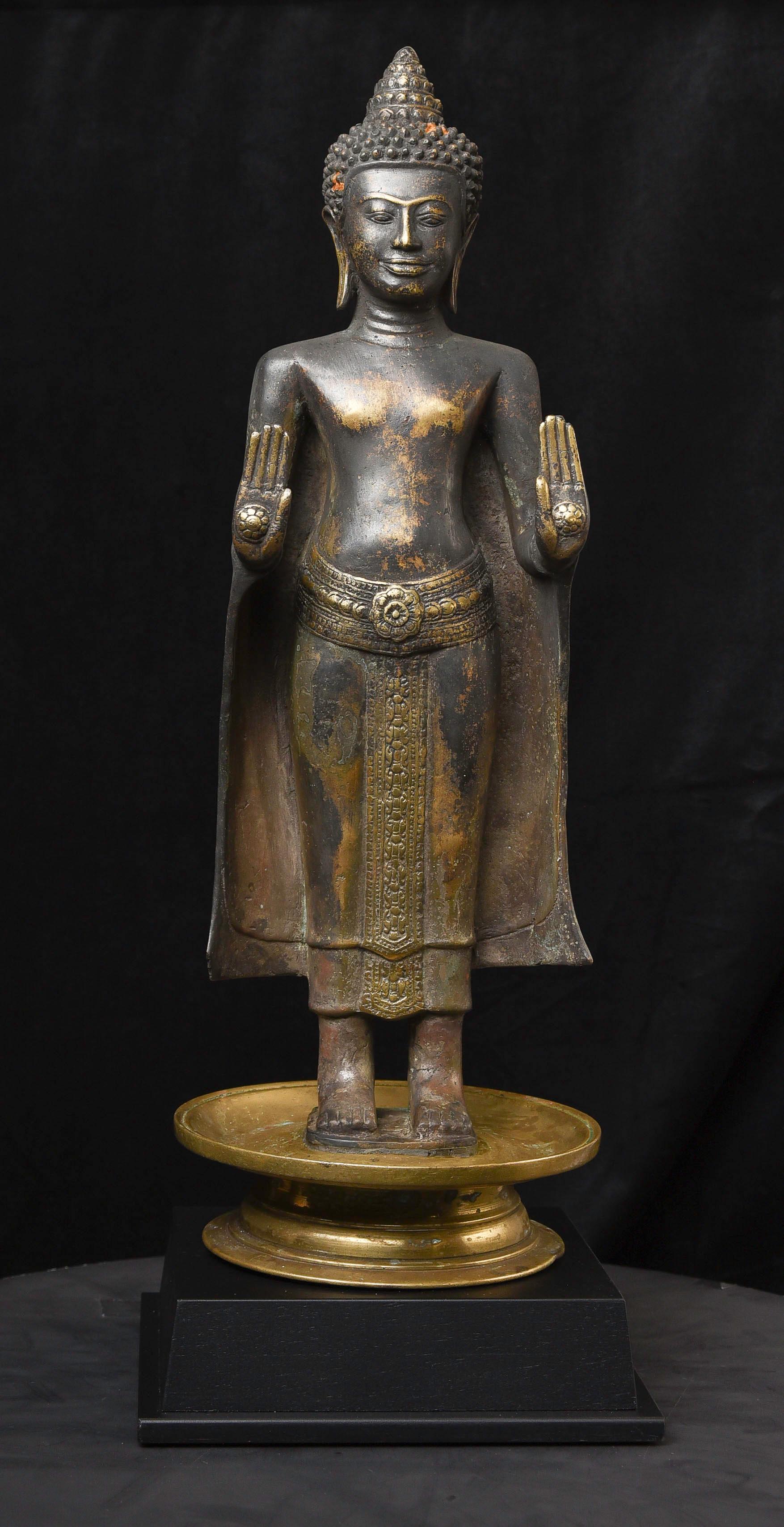 Best of its type- 13thC. Fantastic, Southern Thai Buddha with a strong Khmer/Uthong influence.  I've seen a number of closely related examples over the years, but they were all much smaller, and not nearly as well cast or sculpted. All of them have