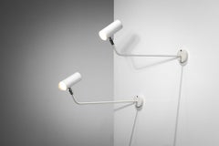 3 White Spotlights from the 60's in the Style of Jacques Biny Metal, E573