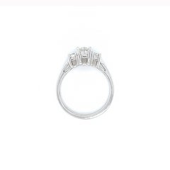 1.01 Carat Princess-cut Diamond Three Stone Engagement Ring
