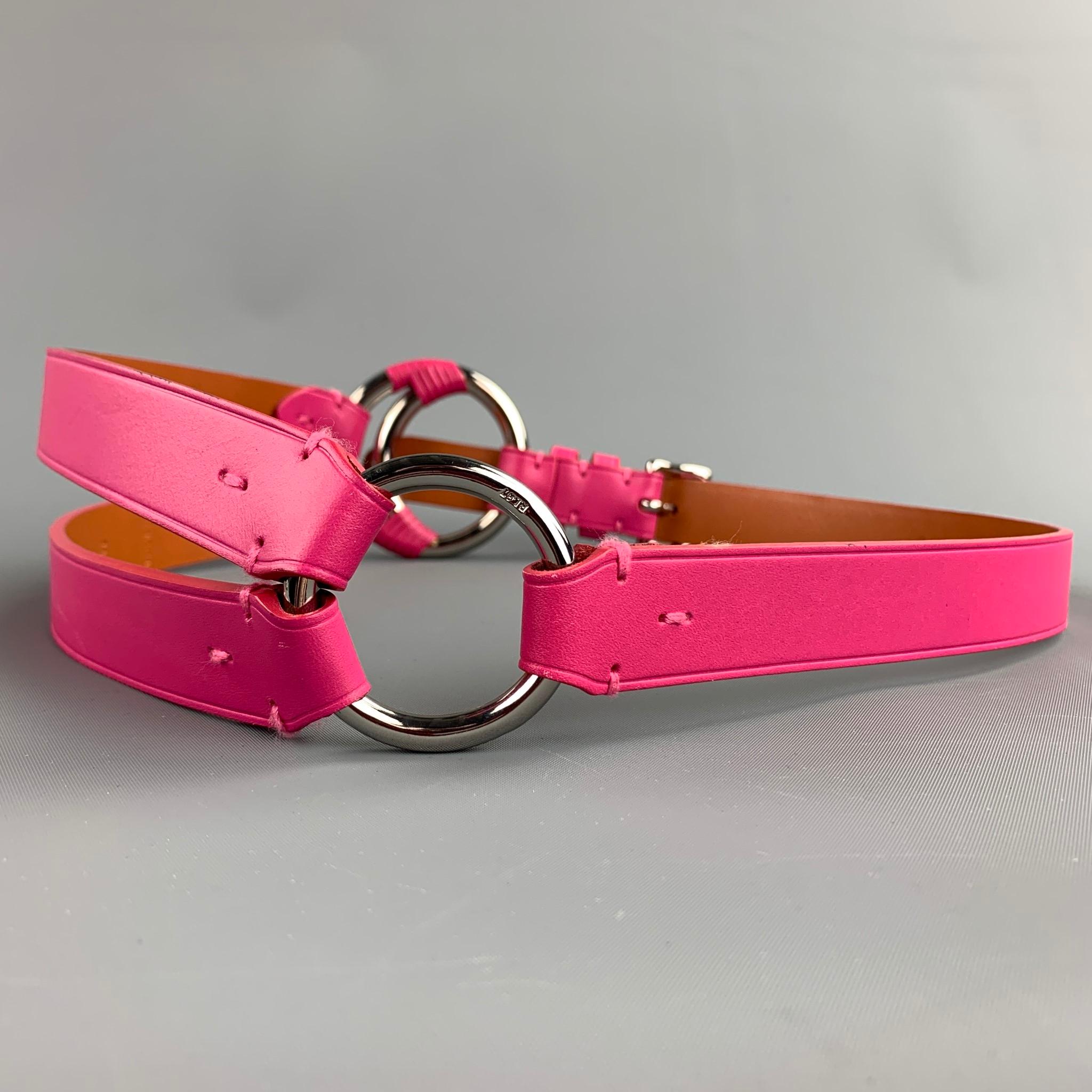 pink leather belts