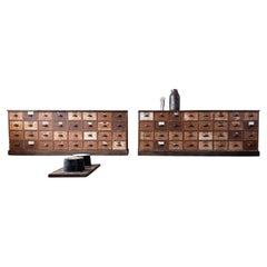 A pair of Industrial Bank of Drawers