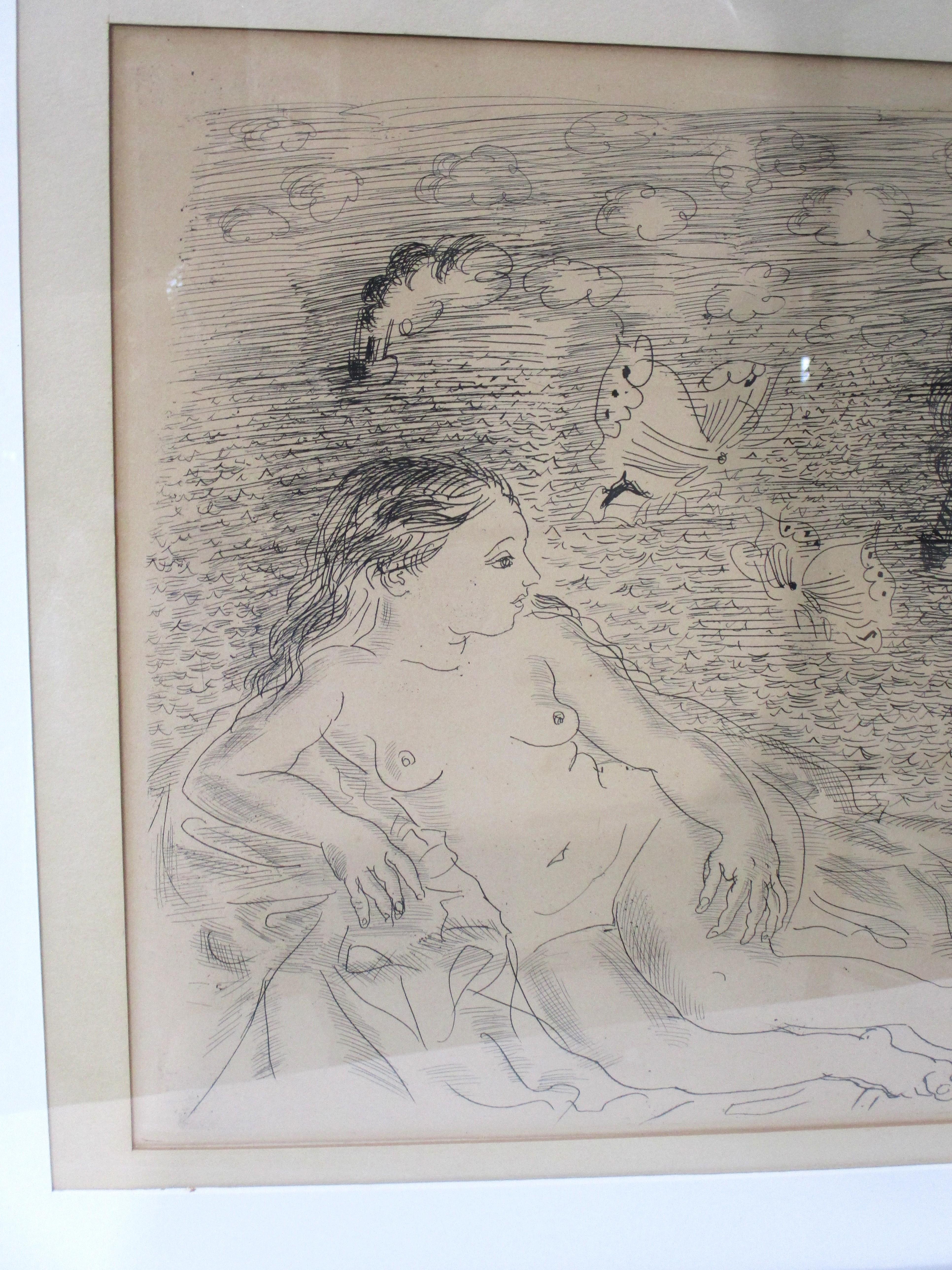Rococo ( After ) Raoul Dufy French Etching by Chalcographie Louve DU France For Sale