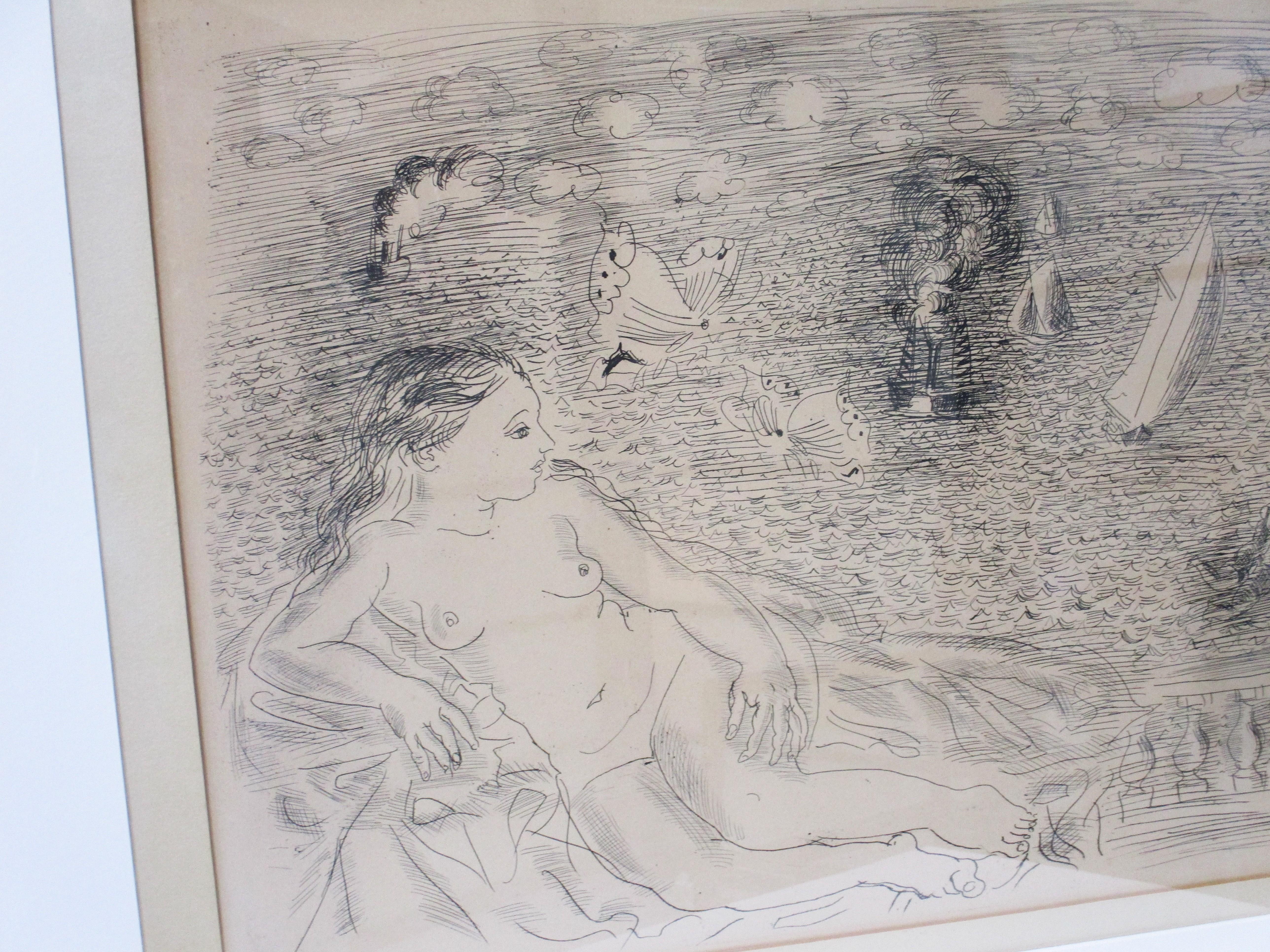 Early 20th Century ( After ) Raoul Dufy French Etching by Chalcographie Louve DU France For Sale