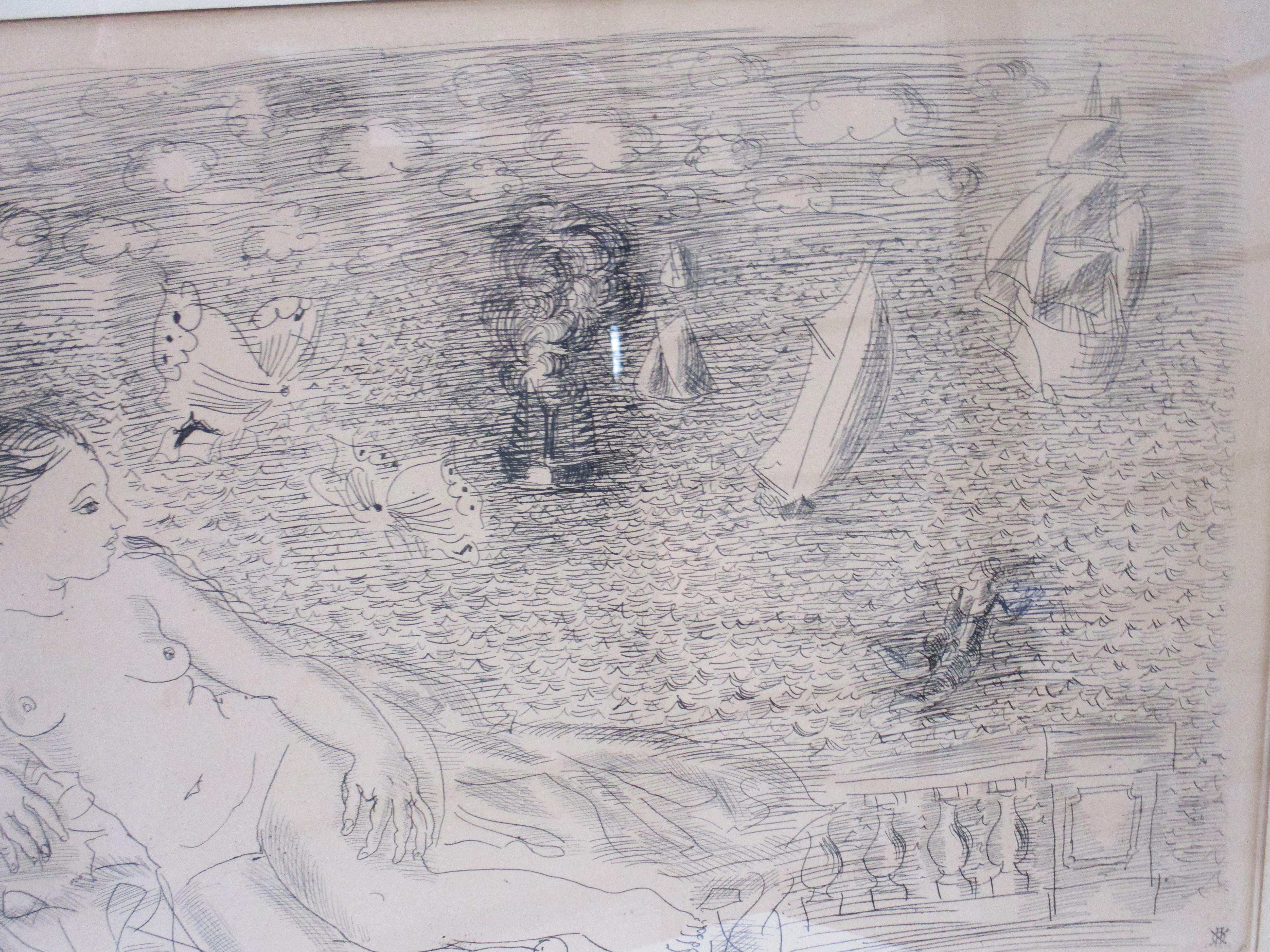 Paper ( After ) Raoul Dufy French Etching by Chalcographie Louve DU France For Sale