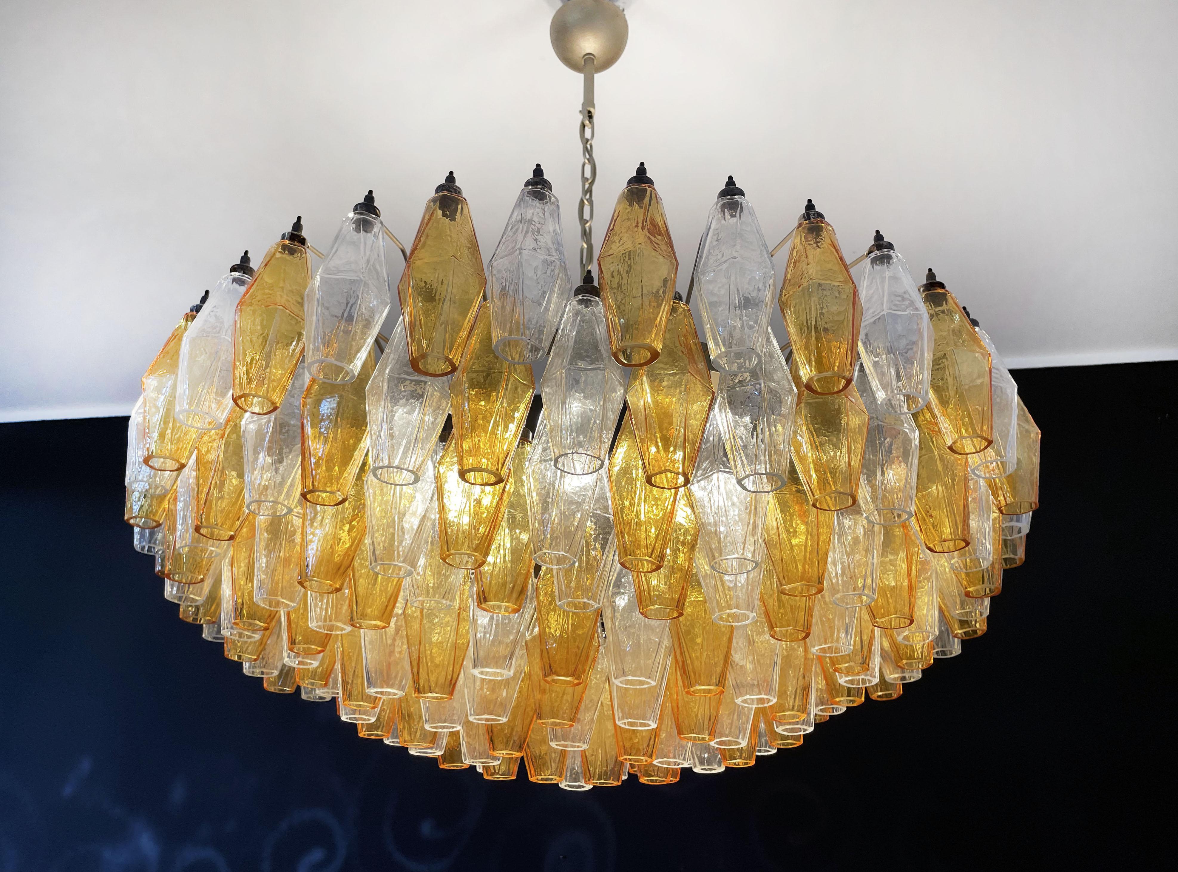 Amber & Clear Murano Glass Chandelier 14