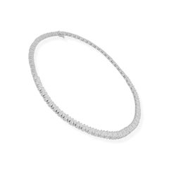 Amwaj Jewellery 18K White Gold Marquise and Emerald Cut Diamond Necklace