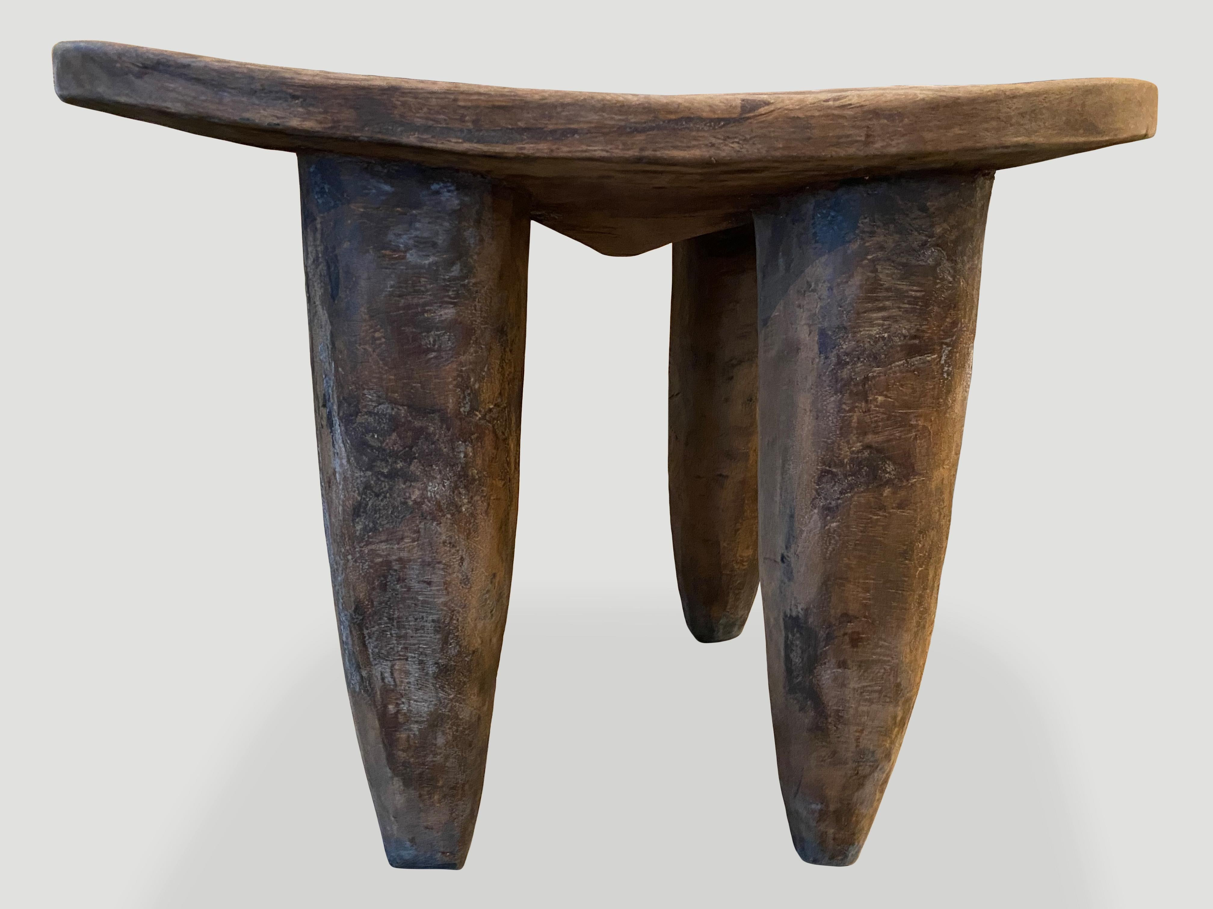 Hand-Carved Andrianna Shamaris Senufo Side Table or Stool from the Ivory Coast