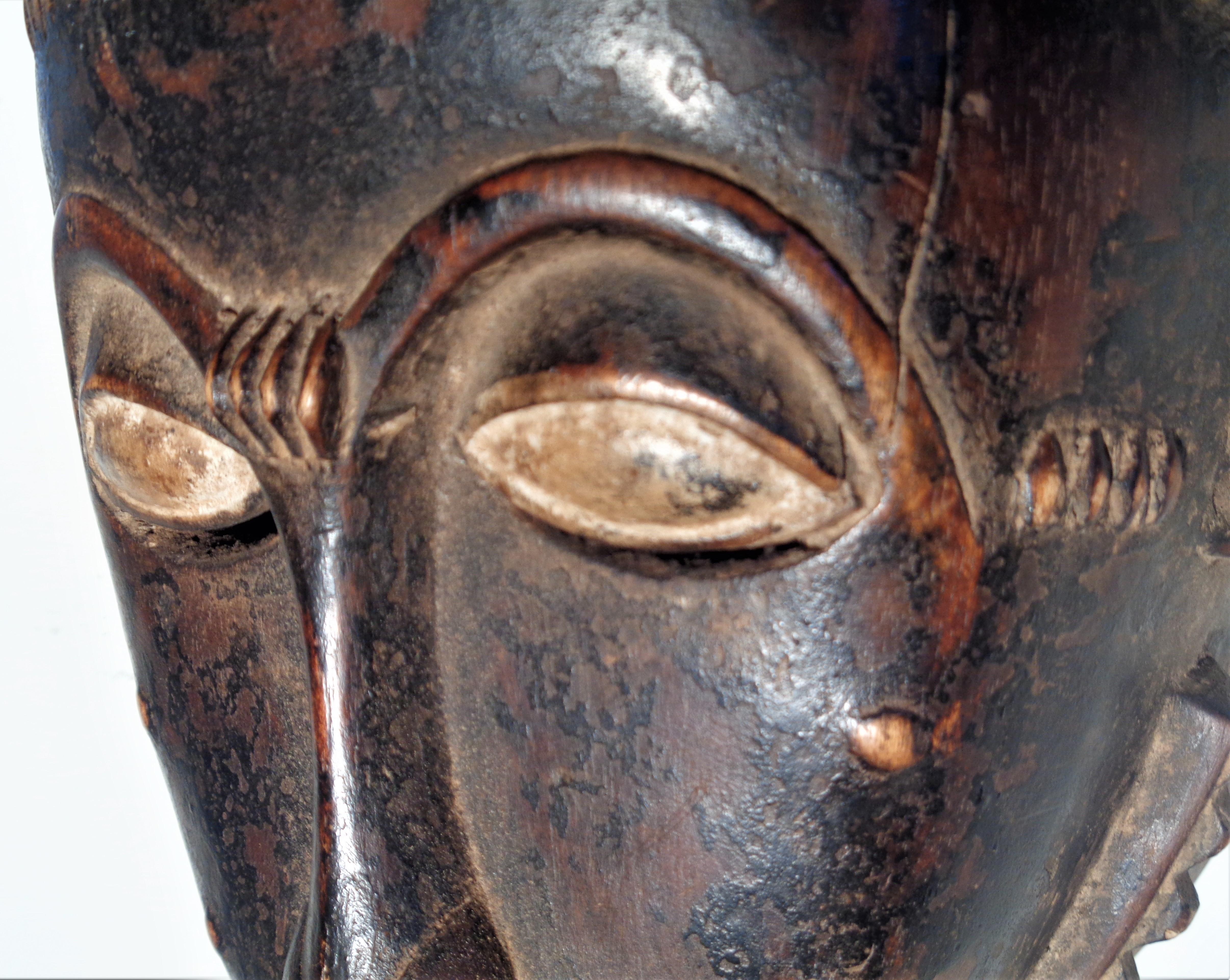 Antique Baule Peoples Portrait Mask, Ivory Coast Africa 2
