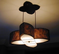 Art Donovan / "Lotus" Handmade, Double Shade, Pendant Lamp