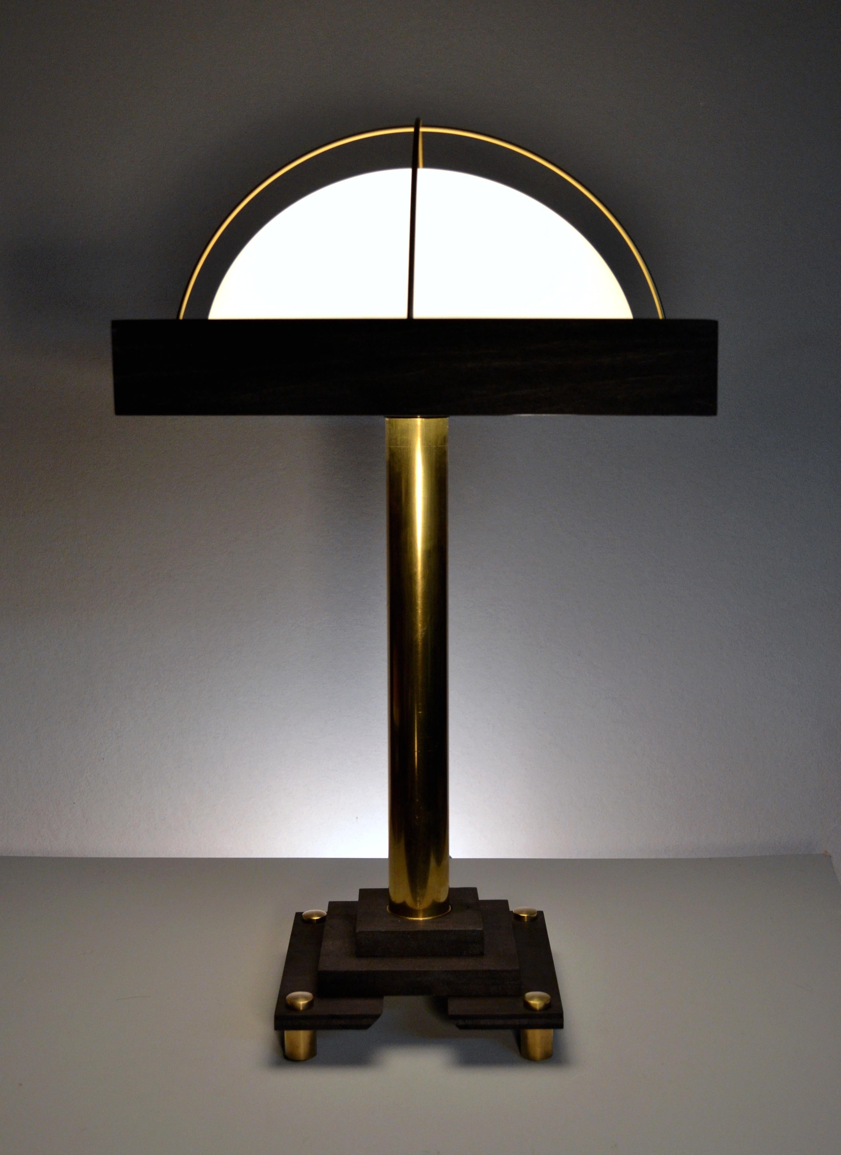 Art Donovan's clean, modernist table lamp in the Bauhaus style- 