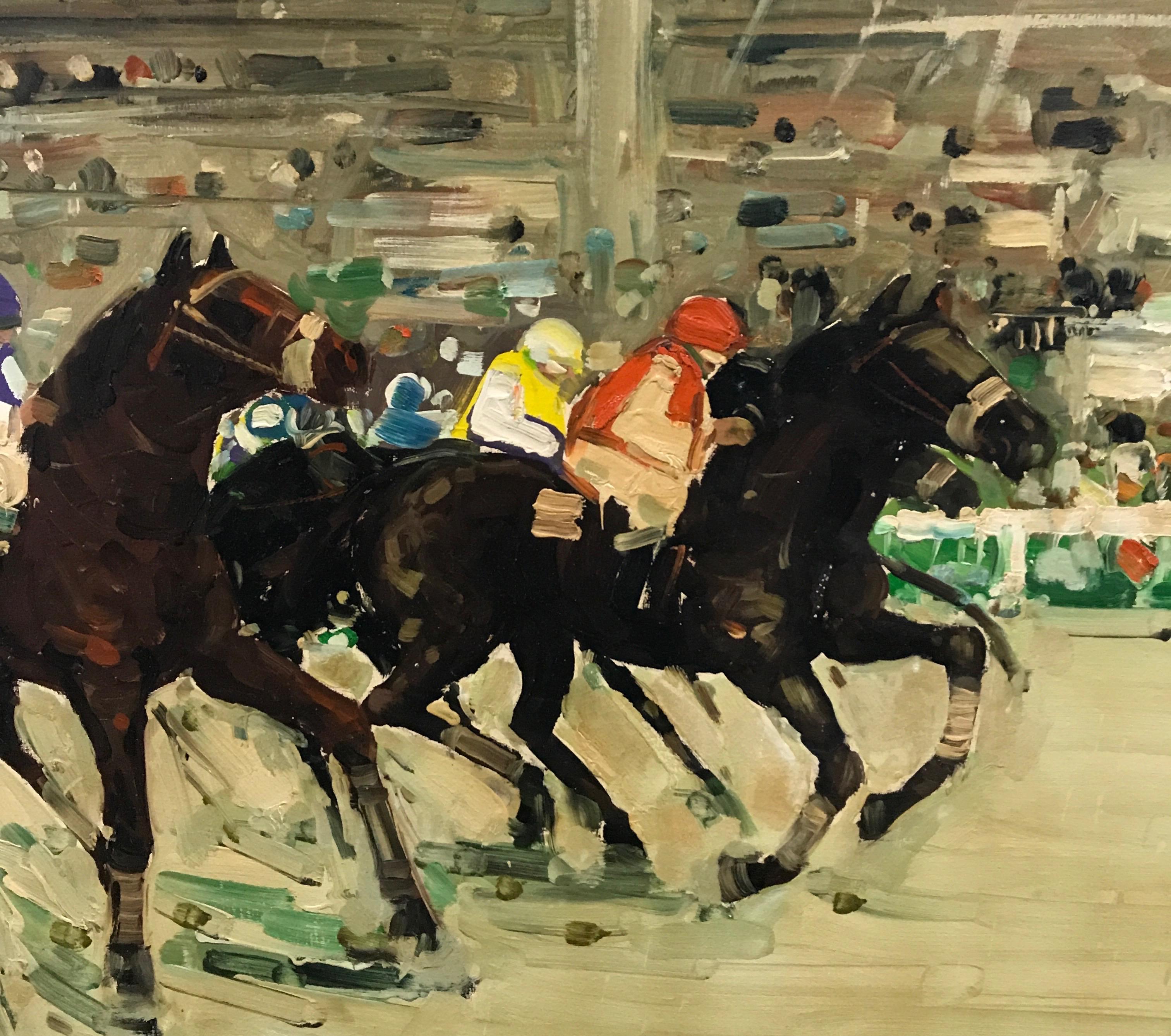 „“ At The Races „“, Original-Ölgemälde im Angebot 1