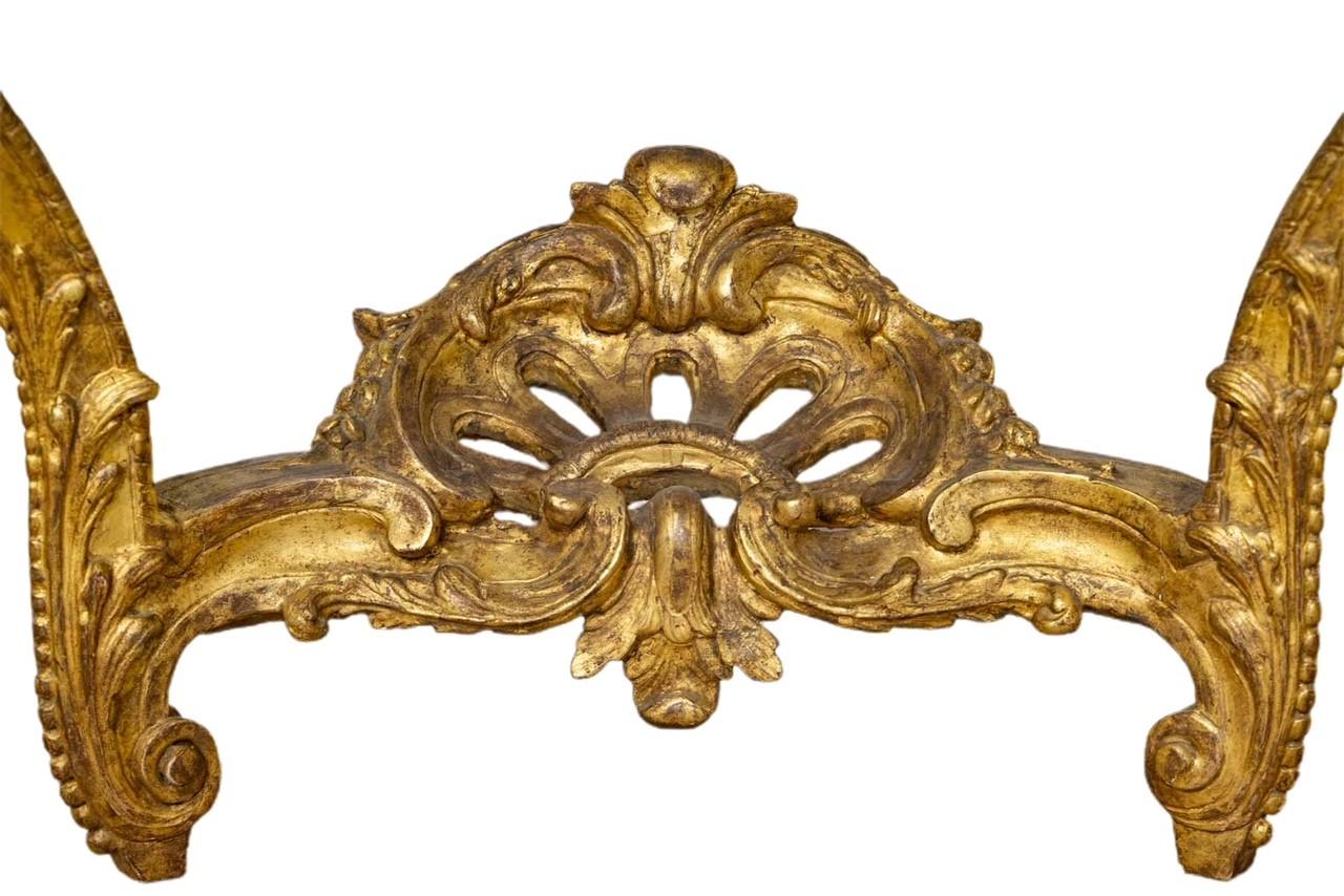 Régence А Big Carved and Gilded Wood Console Table, Regency Period, 18th Century For Sale