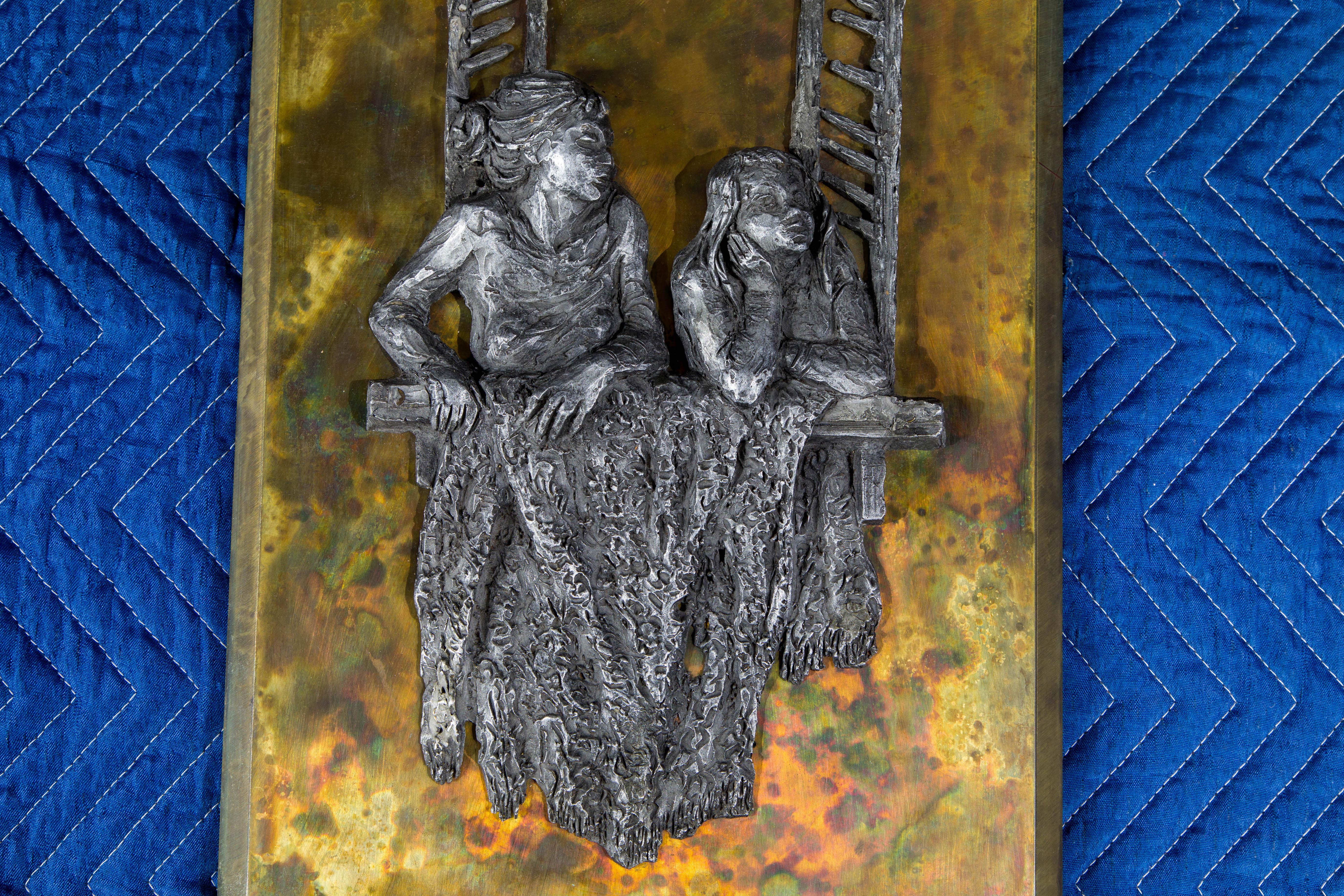 Wandrelief aus Bronze von Philip & Kelvin LaVerne, 1960er Jahre, signiert im Angebot 4