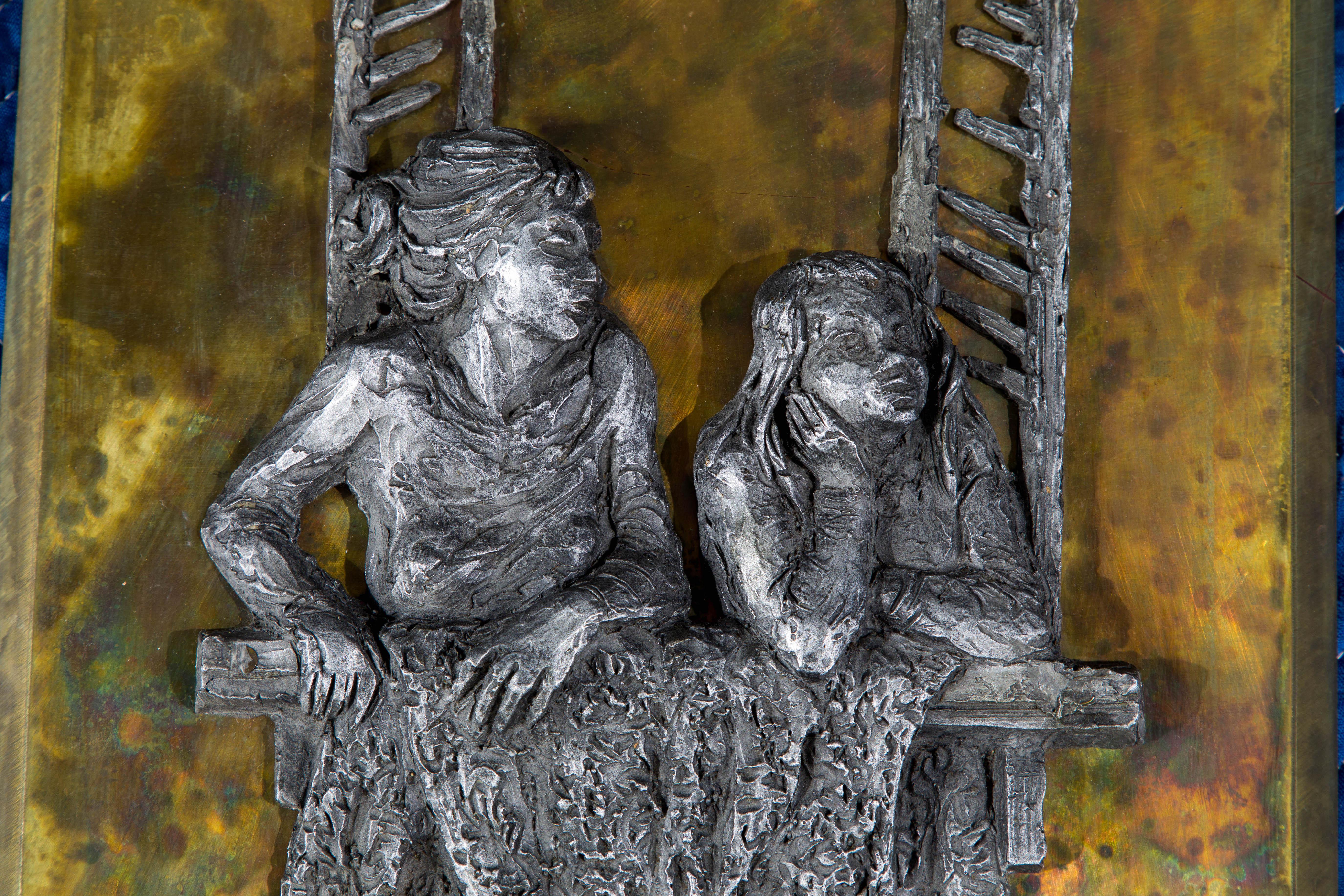Wandrelief aus Bronze von Philip & Kelvin LaVerne, 1960er Jahre, signiert im Angebot 5
