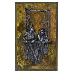 Retro Bronze Wall Relief Fine Art by Philip & Kelvin LaVerne, 1960s Signed