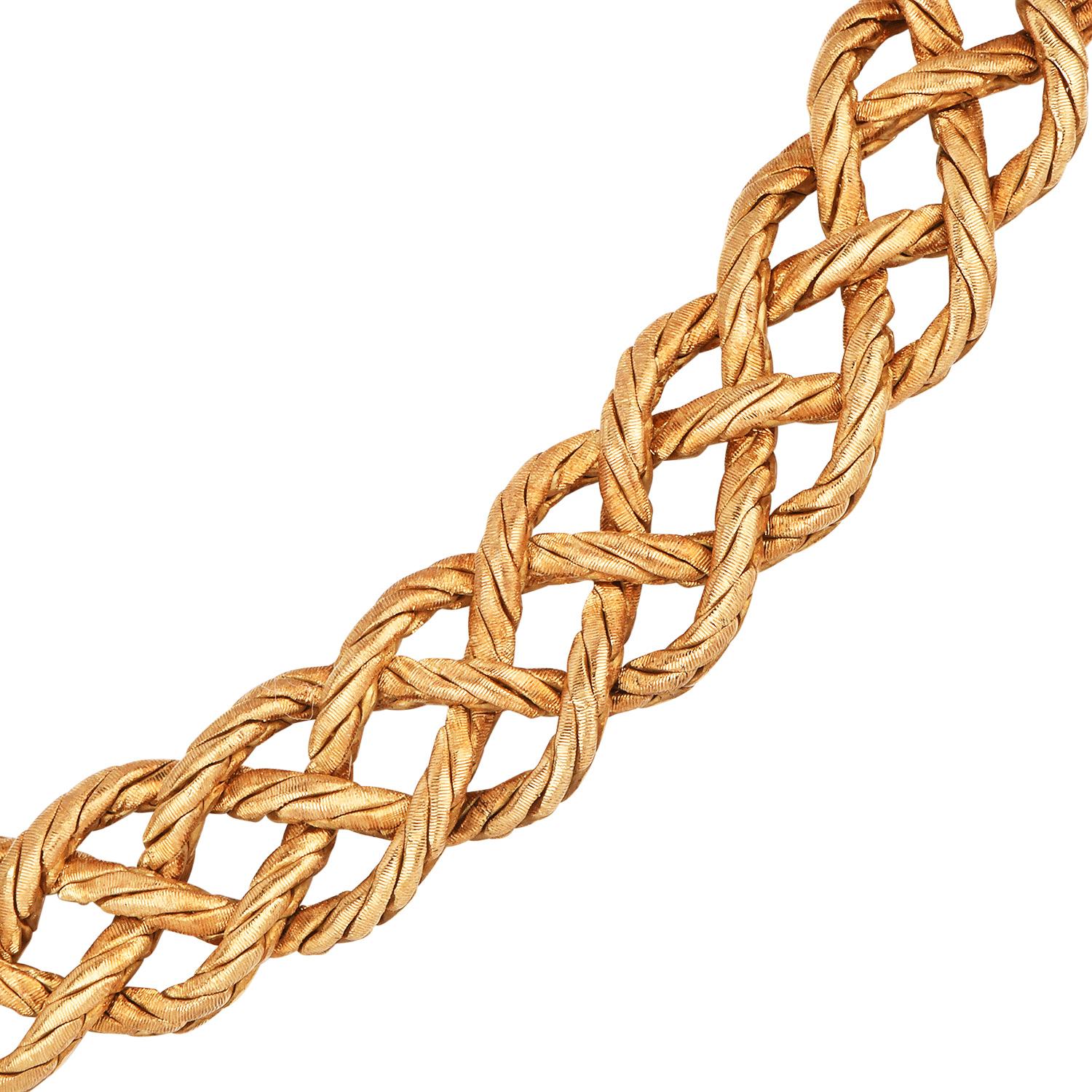 Women's \ Buccellati Vintage 18K Yellow Gold Woven Collar Necklace For Sale