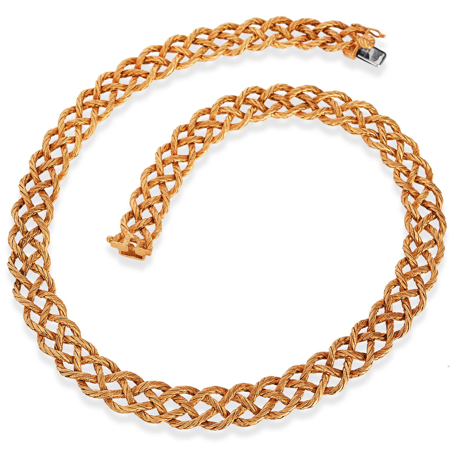 \ Buccellati Vintage 18K Yellow Gold Woven Collar Necklace For Sale 1