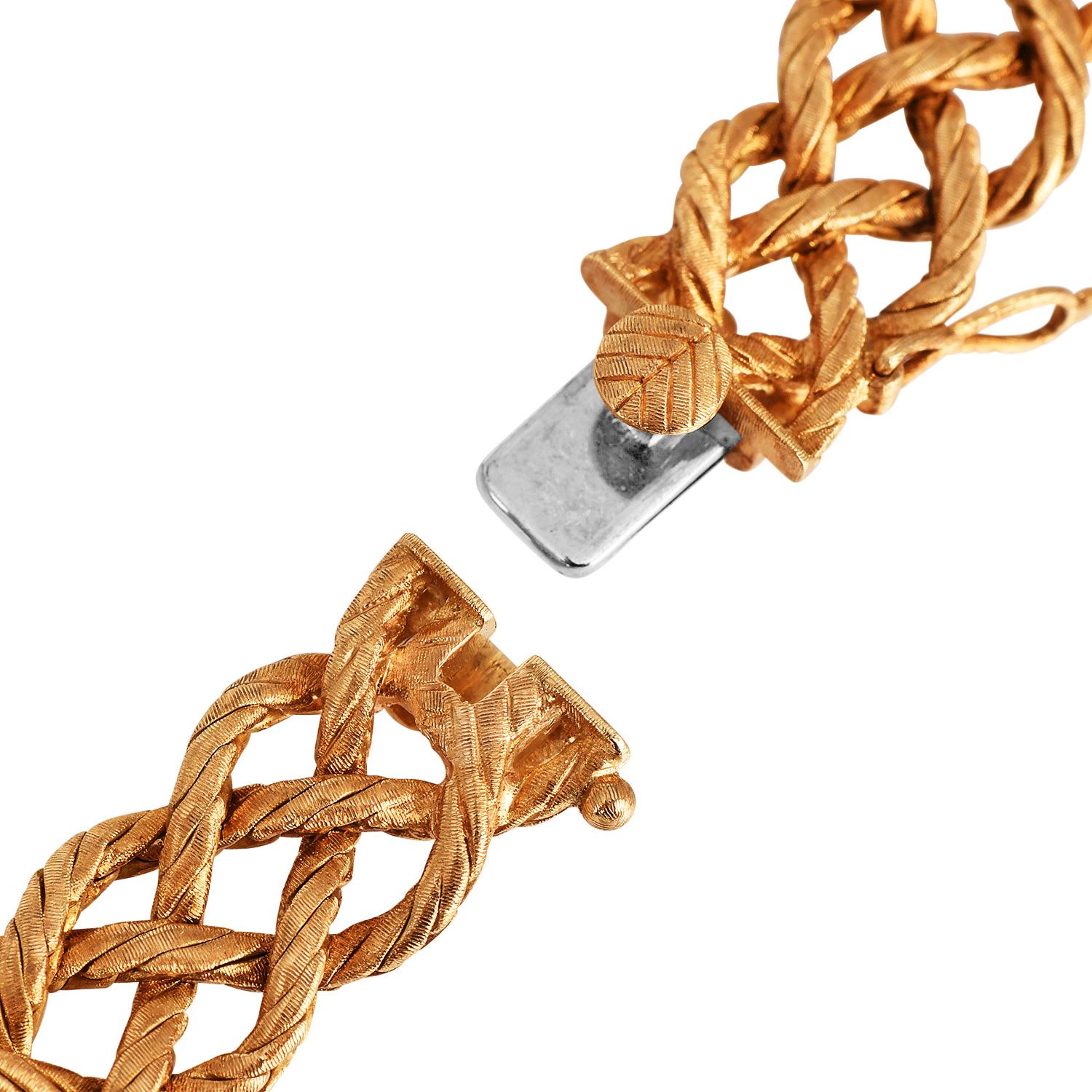 \ Buccellati Vintage 18K Yellow Gold Woven Collar Necklace For Sale 2