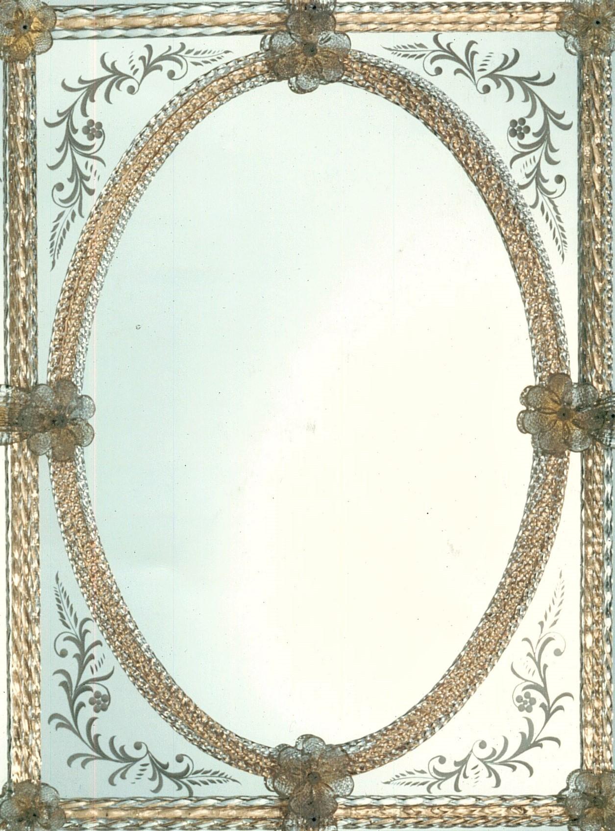 „Canova“-Spiegel aus Muranoglas im venezianischen Stil von Fratelli Tosi, hergestellt in Italien (Sonstiges) im Angebot