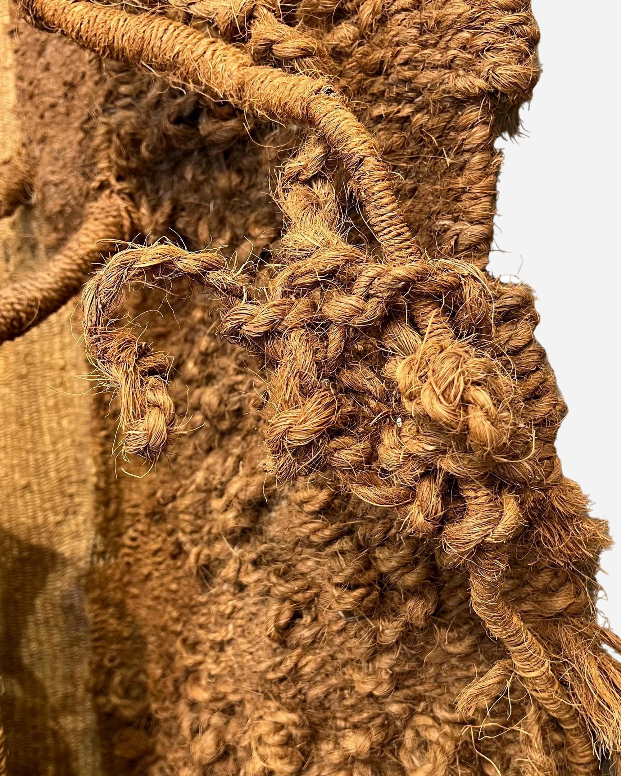 Hemp « Ce que me raconte l’homme » Macramé wall sculpture, Rosemarie Koczy, 1978 For Sale