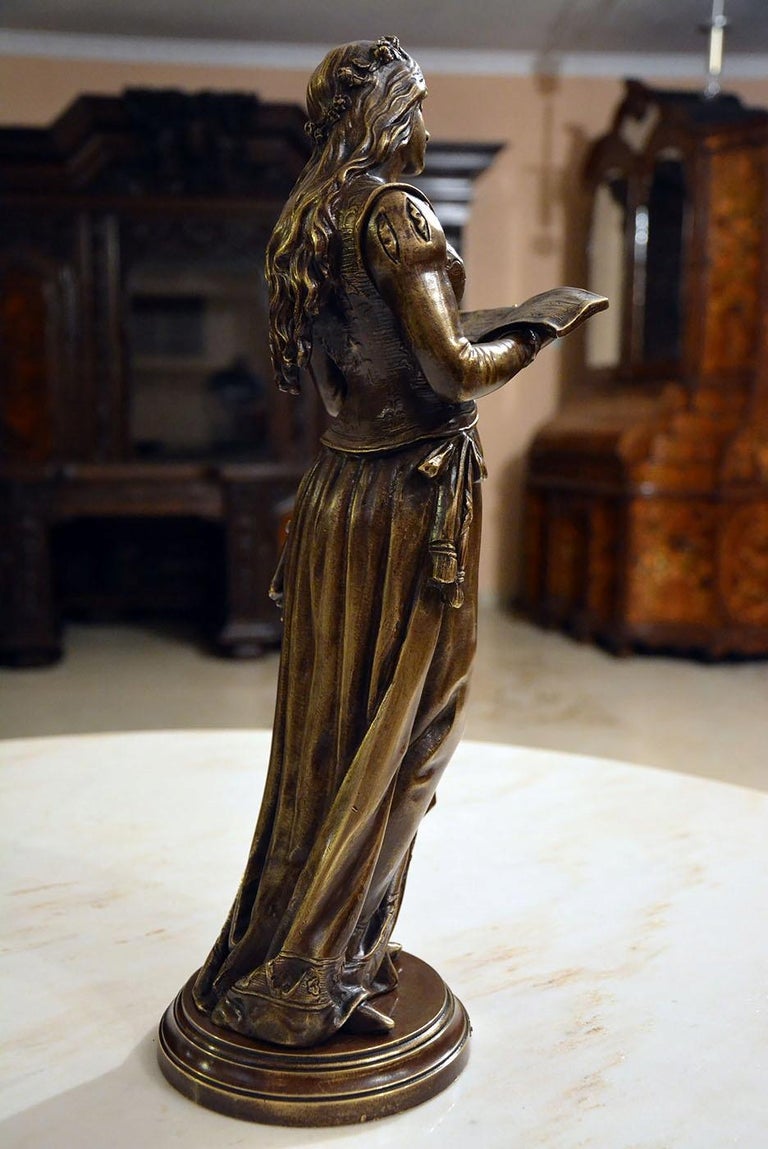 "Chant Divin" by Marcel Debut 19th Century Bronze Sculpture For Sale at