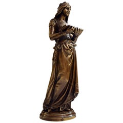 "Chant Divin" by Marcel Debut 19th Century Bronze Sculpture