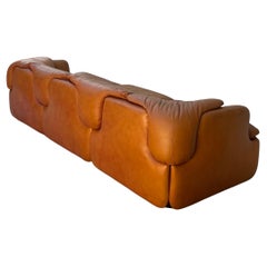 « Confidential » 3seater leather sofa by Saporiti, circa 1972