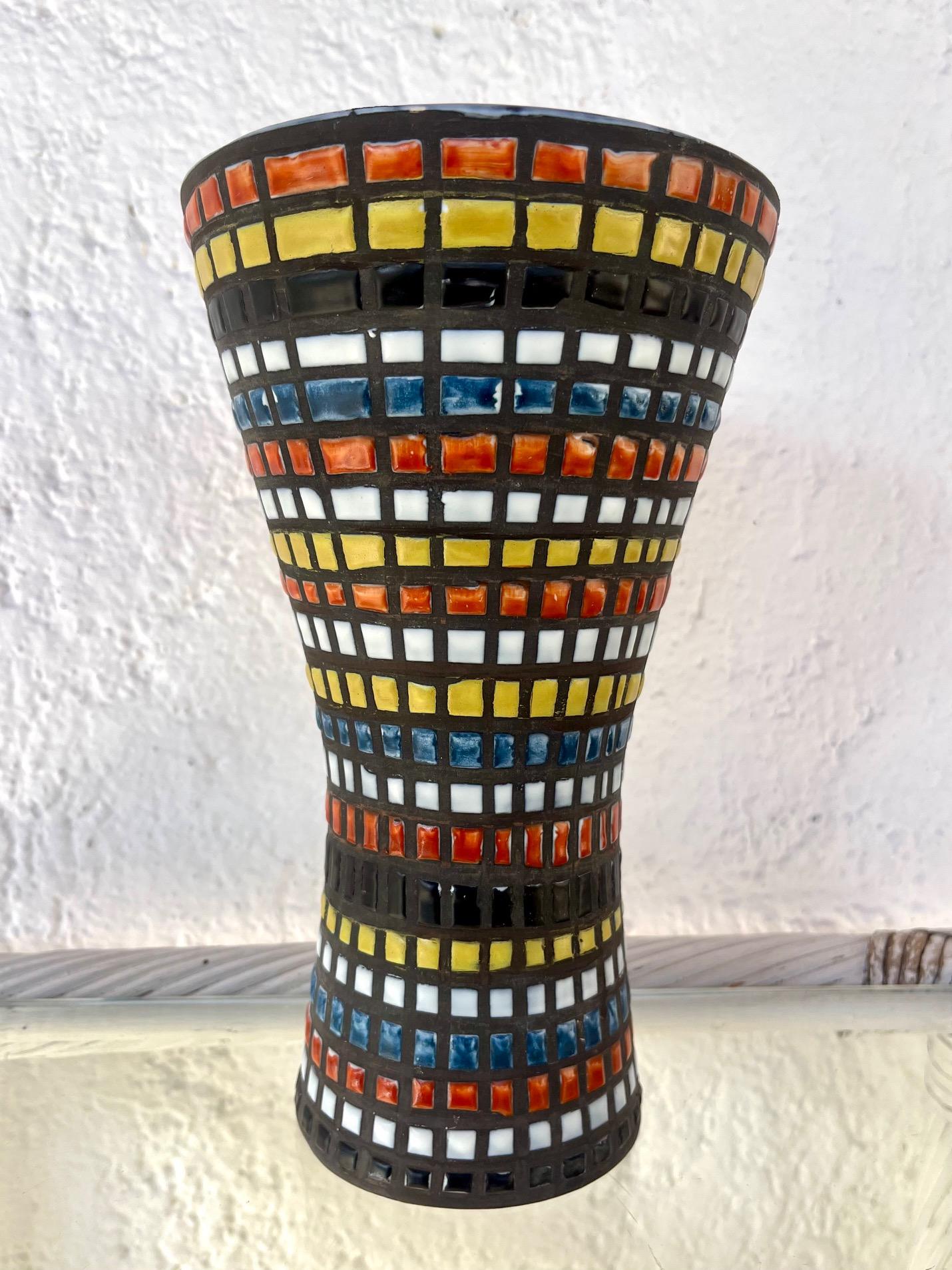 Mid-Century moderno Vaso in ceramica smaltata 
