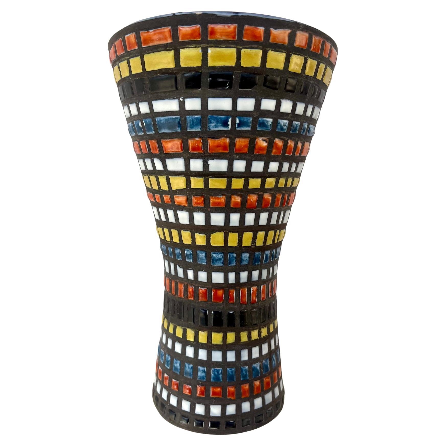 Vaso in ceramica smaltata "Diabolo" di Roger Capron, Vallauris. 1960 circa. in vendita