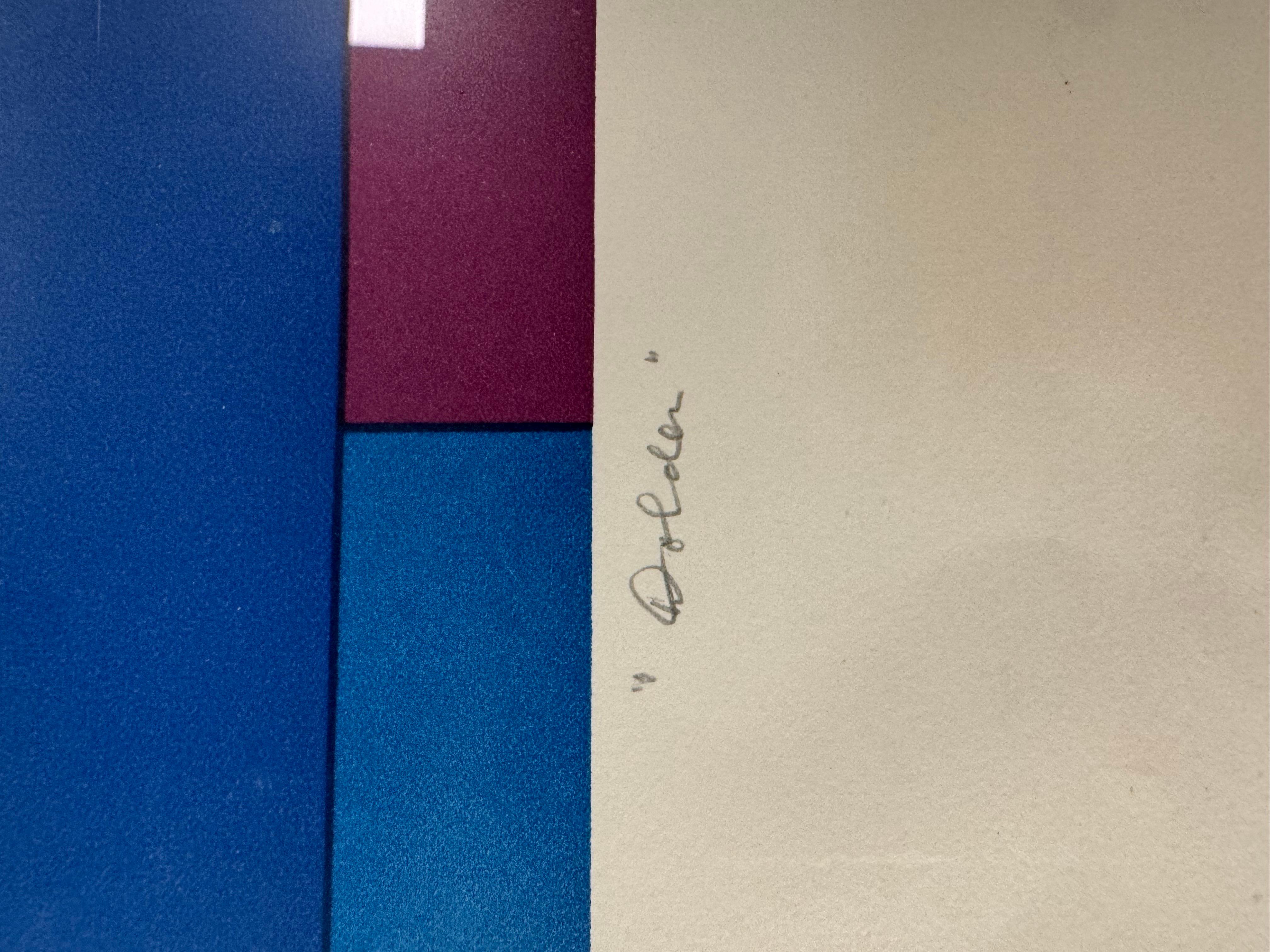 “ Dolder Blue “ by Ludwig Sander, MCM serigraph For Sale 4