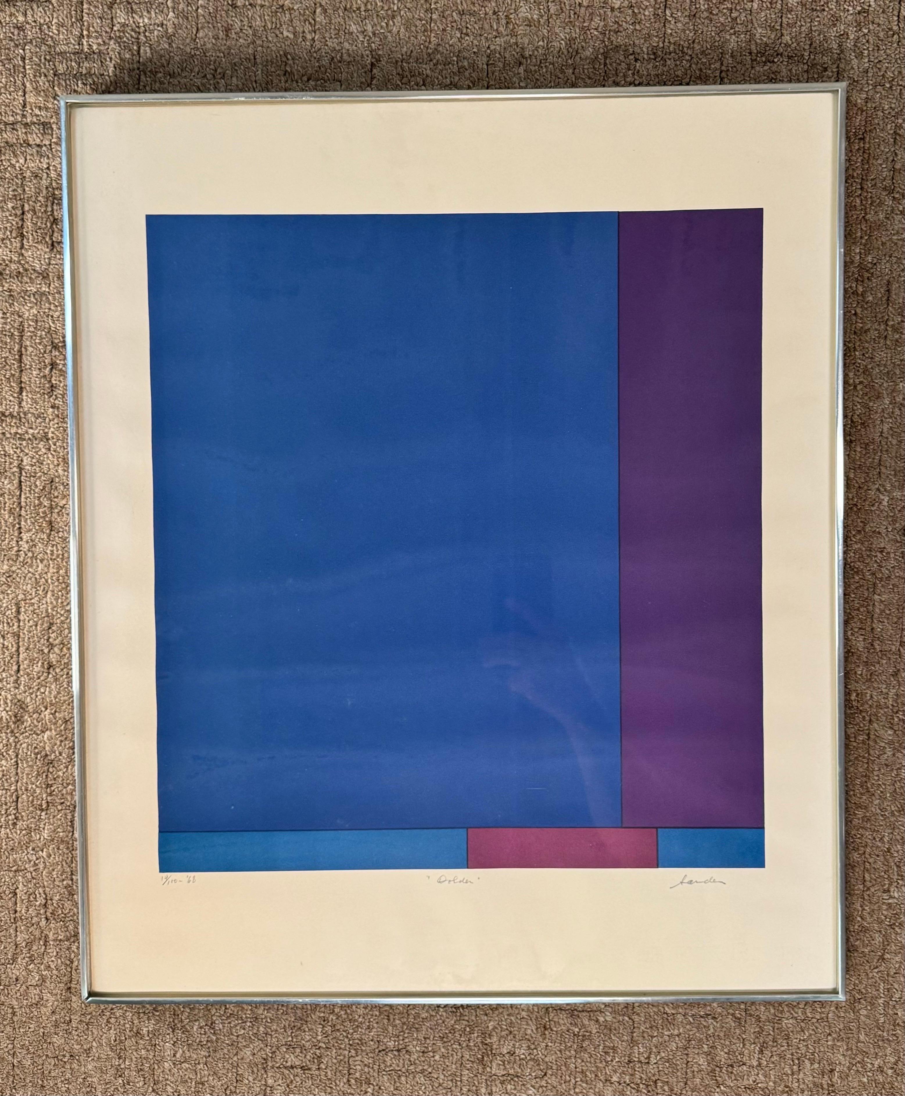 Other “ Dolder Blue “ by Ludwig Sander, MCM serigraph For Sale