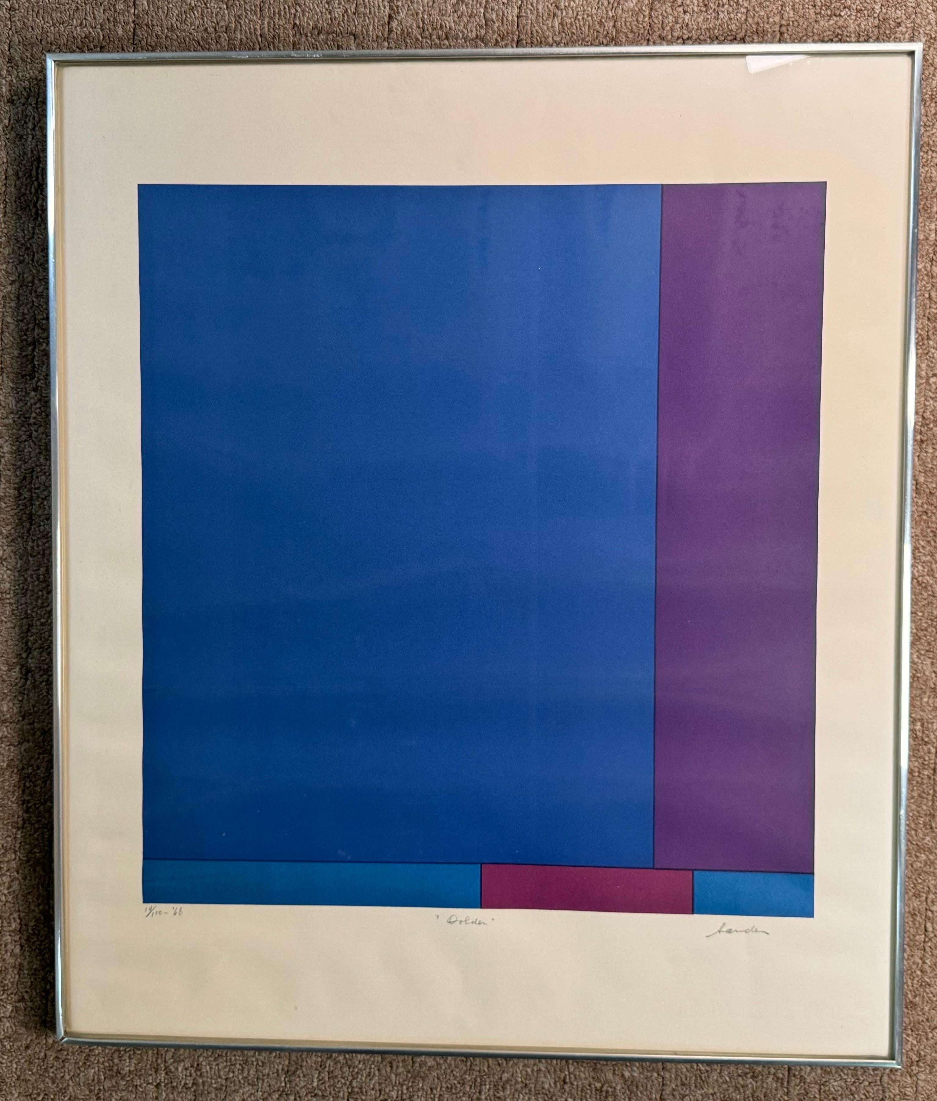 Mid-20th Century “ Dolder Blue “ by Ludwig Sander, MCM serigraph For Sale
