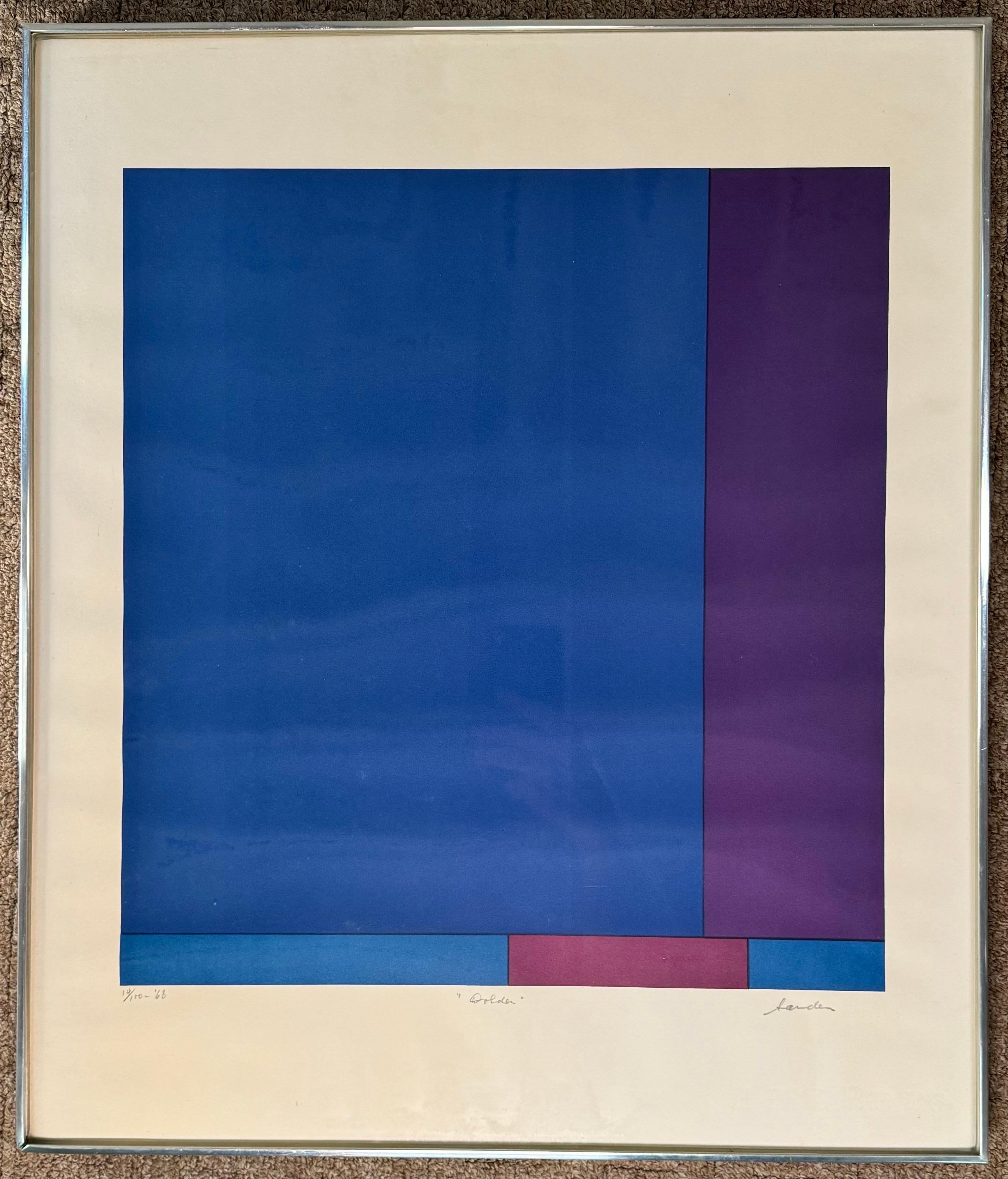 “ Dolder Blue “ by Ludwig Sander, MCM serigraph For Sale 2