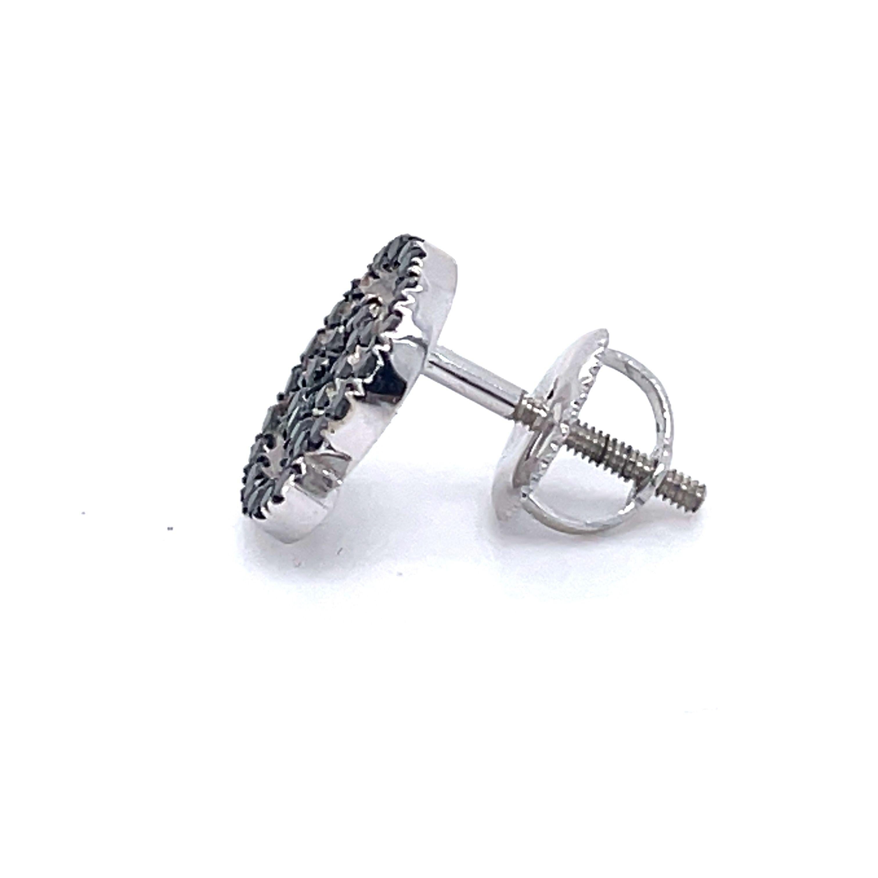 Earrings, Black&White Diamonds, 14k White Gold, Unisex One of a Kind Earrings 6