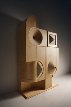 "Esme-Ralda" Modern Sculptural Wood Crafted Curved Sideboard Made in Italy