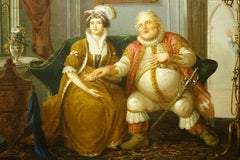 " Falstaff ", oil on canvas, English school, 19th century.